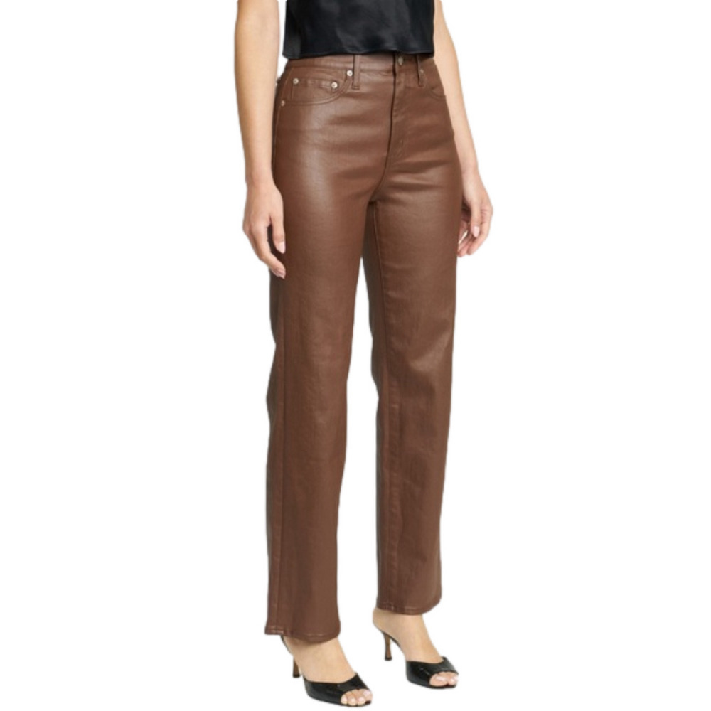 DAZE Sundaze coated jeans women’s size 31 high waisted, coated espresso NWT - Picture 6 of 16